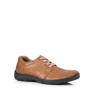 Rieker Big and tall tan leather lace up shoes